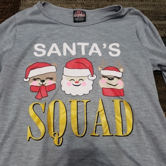 girls pj's and presents Santa's squad Christmas shirt size 14-16 - Picture 2 of 5